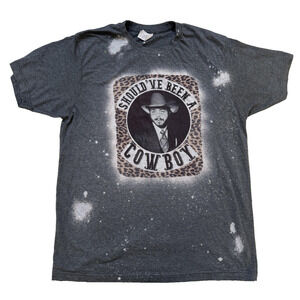 Post Malone TShirt Mens Large Should've Been A Cowboy Gray Leopard Concert Tee